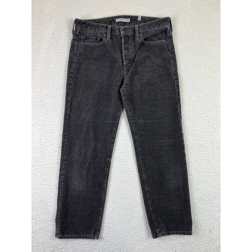 Vince Union Slouch Straight‎ Corduroy Pants Cropped Women's Size 4 Gray Casual